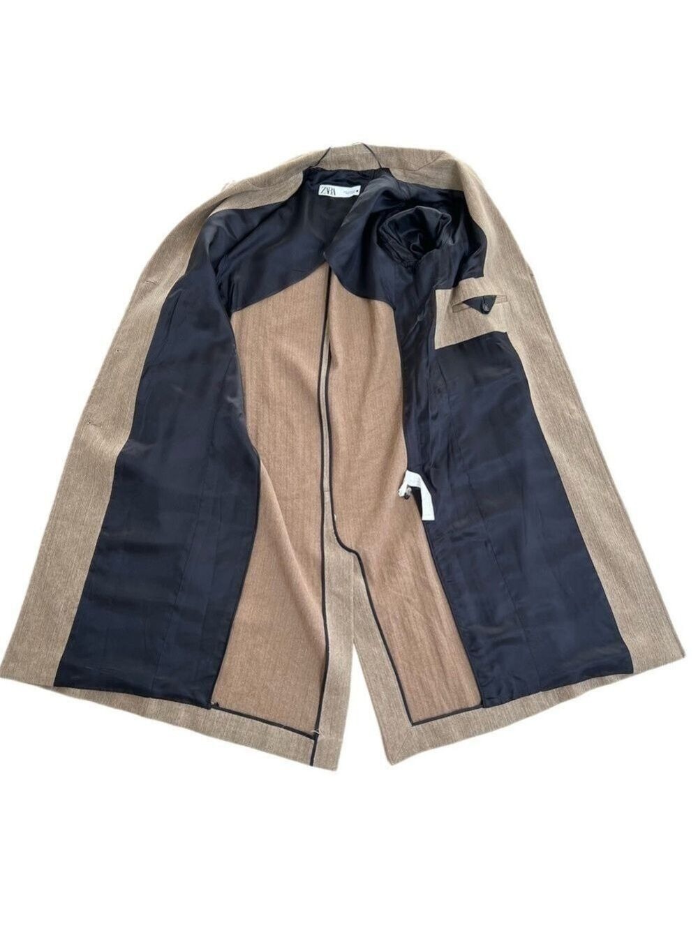 NWOT Zara Rustic Brown Linen Cotton Fall/Winter Trench Coat - Size XS - Picture 13 of 16
